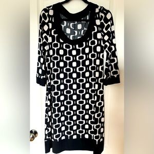 👗Tiana B. Black and Cream Mosaic Dress
